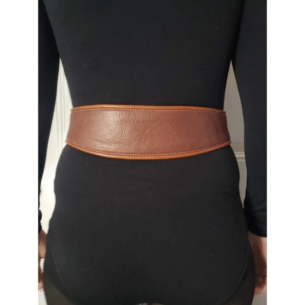 Vintage‎ Dee Morris Silver and Turquoise Leather Belt